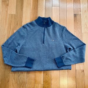 Mens Vineyard Vines sweater, Blue 1/4 zip size L